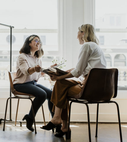 Woman ordering a couture gown