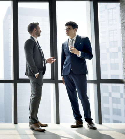 Businessman discussing after a meeting