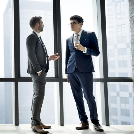 Businessman discussing after a meeting