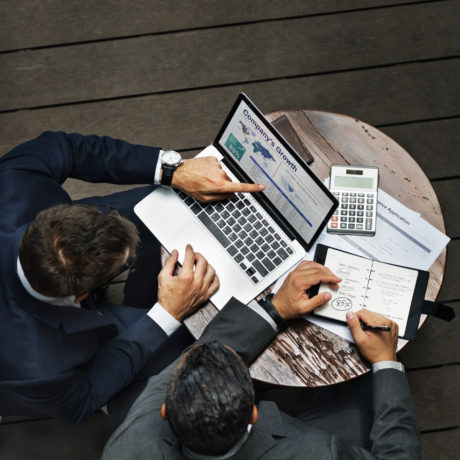 Business partners at a cafe