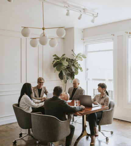 Happy business people in a meeting