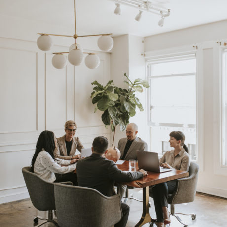 Happy business people in a meeting