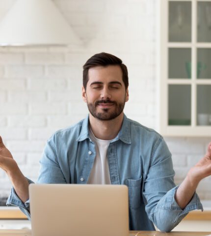 35s,Handsome,Man,Take,Break,From,Telecommute,On,Laptop,,Make